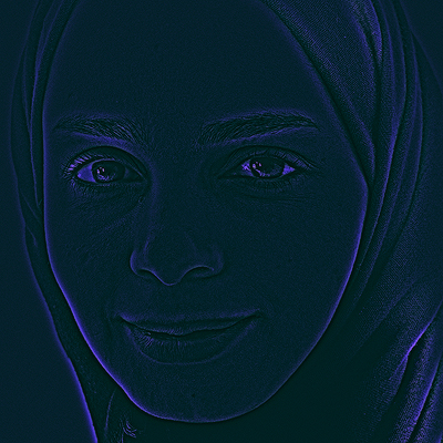 Woman in blue